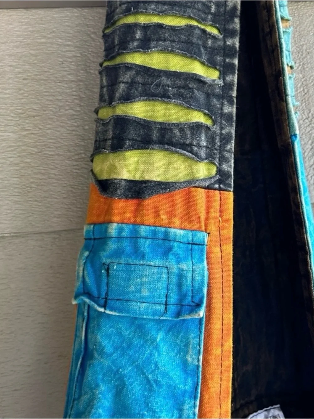 Visions of Tibet Colorful Patchwork Boho Sling Bag - Vibrant Multicolor cloth